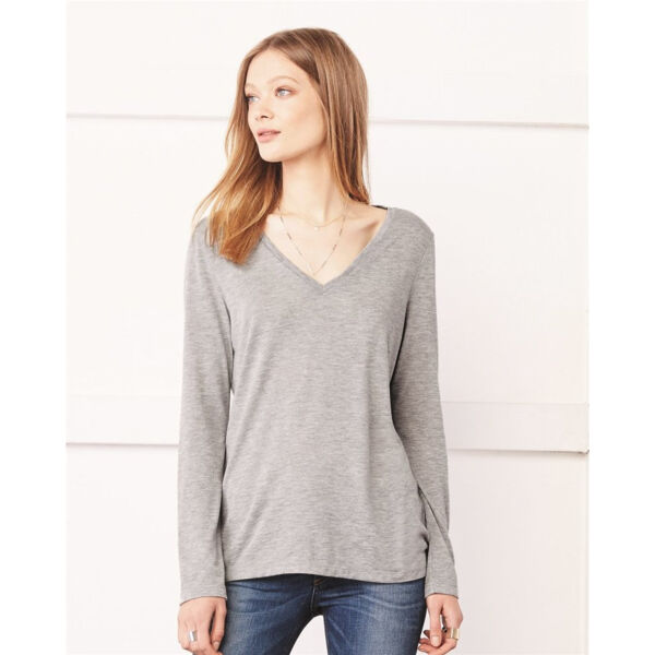 Women's Flowy Long Sleeve V-Neck Tee Thumbnail